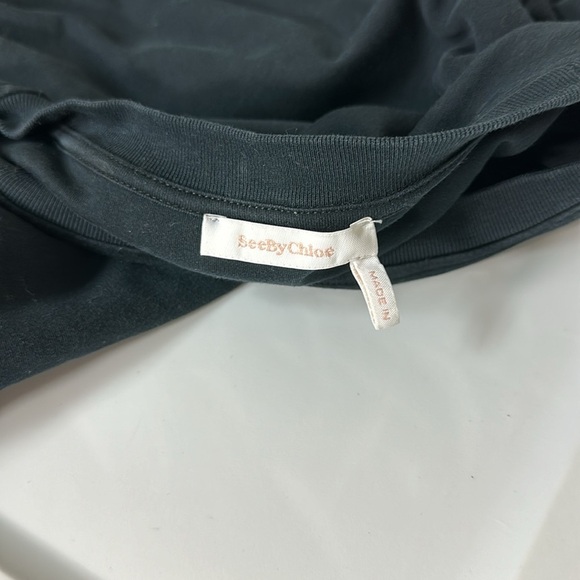 See By Chloe Textured Bottom‎ Shirt Dress Black XS - Picture 7 of 9